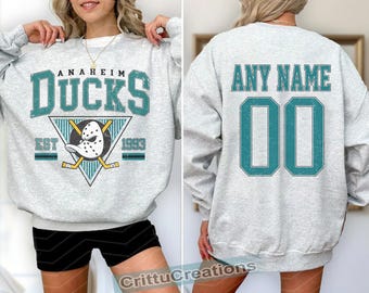 Bluza z kapturem Anaheim Ducks | Bluza z kapturem Anaheim Ducks | Koszulka hokejowa Anaheim w stylu vintage | Spersonalizowana koszulka hokejowa Anaheim | Prezent hokejowy