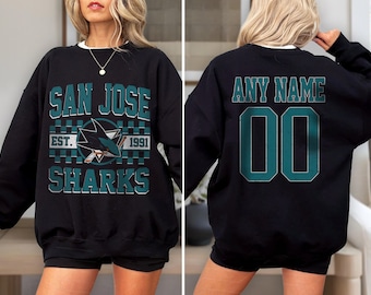 Personalized San Jose Sharks Hockey Sweatshirt , Vintage Sharks T shirt, San Jose Hockey Fan shirt, Hockey Sweatshirt