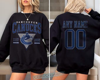 Felpa personalizzata dei Vancouver Canucks / Felpa con cappuccio dei Vancouver Canucks / Maglietta vintage da hockey di Vancouver / Maglietta da hockey di Vancouver / Regalo per appassionati di hockey