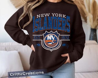 Sudadera vintage de los New York Islanders, camiseta nueva para aficionados al hockey, regalo para el día del partido de hockey sobre hielo.