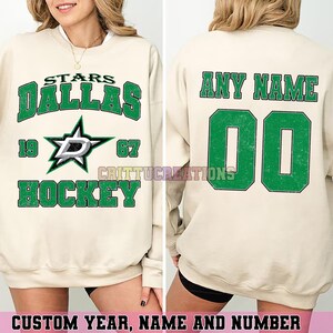 Personalized Dallas Hockey Sweatshirt, Dallas Stars crewneck, Dallas Hockey shirt, Custom Hockey Shirt, Hockey Number Shirt