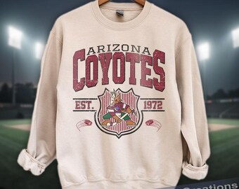 Sudadera vintage de los Arizona Coyotes, camiseta para aficionados al hockey de Arizona, regalo de hockey sobre hielo