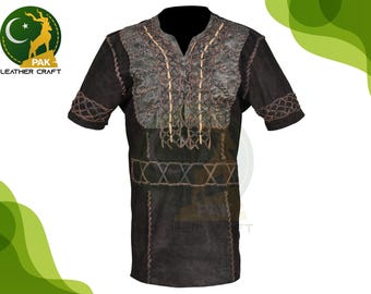 Handmade Viking Leather Vest: Ragnar Lothbrok Inspired Cosplay