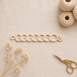 Crochet Bracelet Pattern PDF, Interlocking Chain Link Bracelet, Beginner Crochet Jewelry, Thread Crochet Pattern, Instant Download