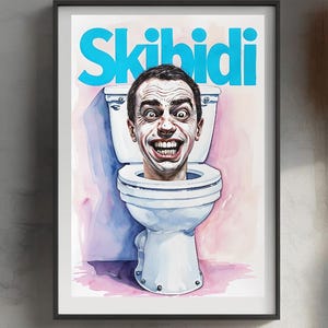 Funny Skibidi Digital wall decor perfect for a child&#39;s room, Skibidi Toilet, Humorous, Instant Download