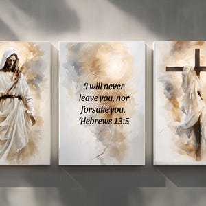 Set of 3 Religious Bundle Digital Wall Art, Bible Gallery Wall, Jesus Print Download, Lord Pintables, Religious Prints,  Digital Art Print