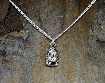 Buddha Necklace: Silver Charm Pendant, Yoga Gift