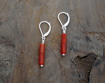 RED EARRINGS, red minimalist earrings, gifts for her, geometric shapes, modern and fun gifts, shop for a good cause