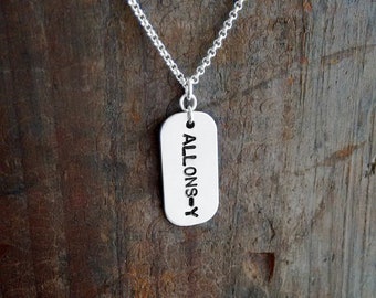 ALLONS-Y, Jewelry, Necklaces, Allons-Y Necklace, Tenth Doctor Who, Under 25 Dollars, Dog Tag, Let's Go, Jargon, Slang, Colloquialisms