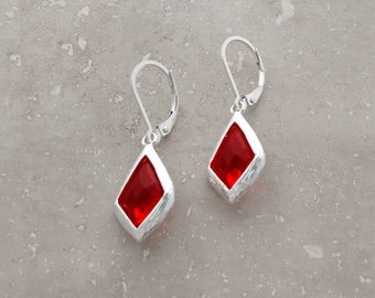 BEZEL EARRINGS, Jewelry, Lightweight Earrings, Red Jewelry, Red Earrings, Animal Rescue, Nickel Free, Under 25 Dollars, Charitable Gifts