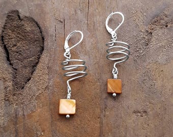 Jewelry, Earrings, Dangle & Drop Earrings, Nickel Free Earrings, Corkscrew Earrings, Spiral Earrings, Modern Jewelry, Animal Rescue, Love