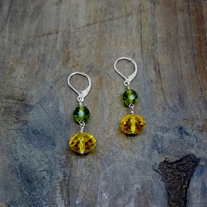 Lemon Lime Crystal Earrings: Lightweight Pierced Jewelry