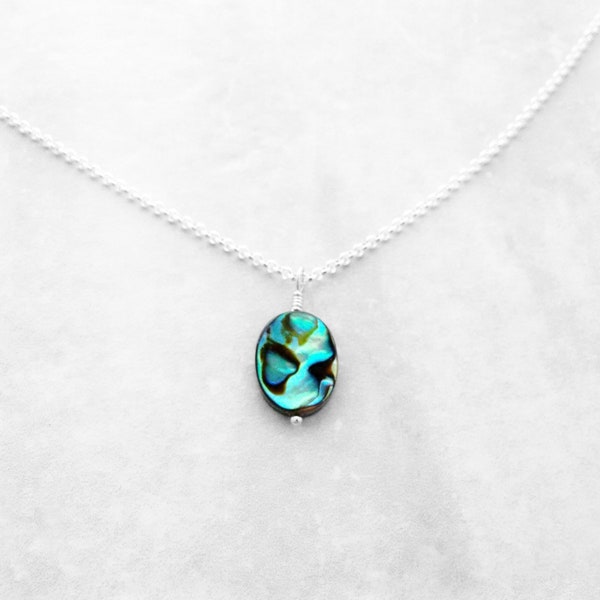 ABALONE NECKLACE, Under 50 Dollars,Animal Rescue,Layering Necklace,Seashell Jewelry,Beach Lover,Custom Jewelry,Affordable Gift,Silver