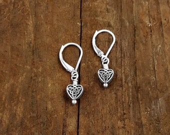 TINY CELTIC HEART Earrings, Celtic Knot Jewelry, Irish Gift, Tiny Heart Earrings, Comfortable Earrings, Animal Rescue, Gift Wrapped