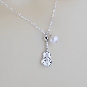 Silver Guitar Necklace: Music Lover Gift, USA Made