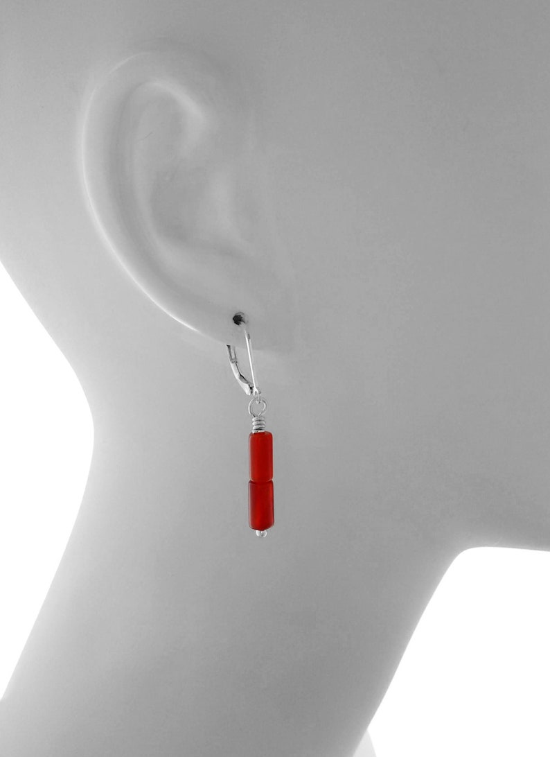 RED EARRINGS Red Minimalist Earrings Gifts for Her Etsy