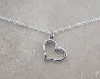 Heart Necklace, Mothers Day Gift, Silver Necklace, Gift Wrapping, Good Causes, Popular Gifts, Valentines Day Gifts, Gifts for Her, Hearts