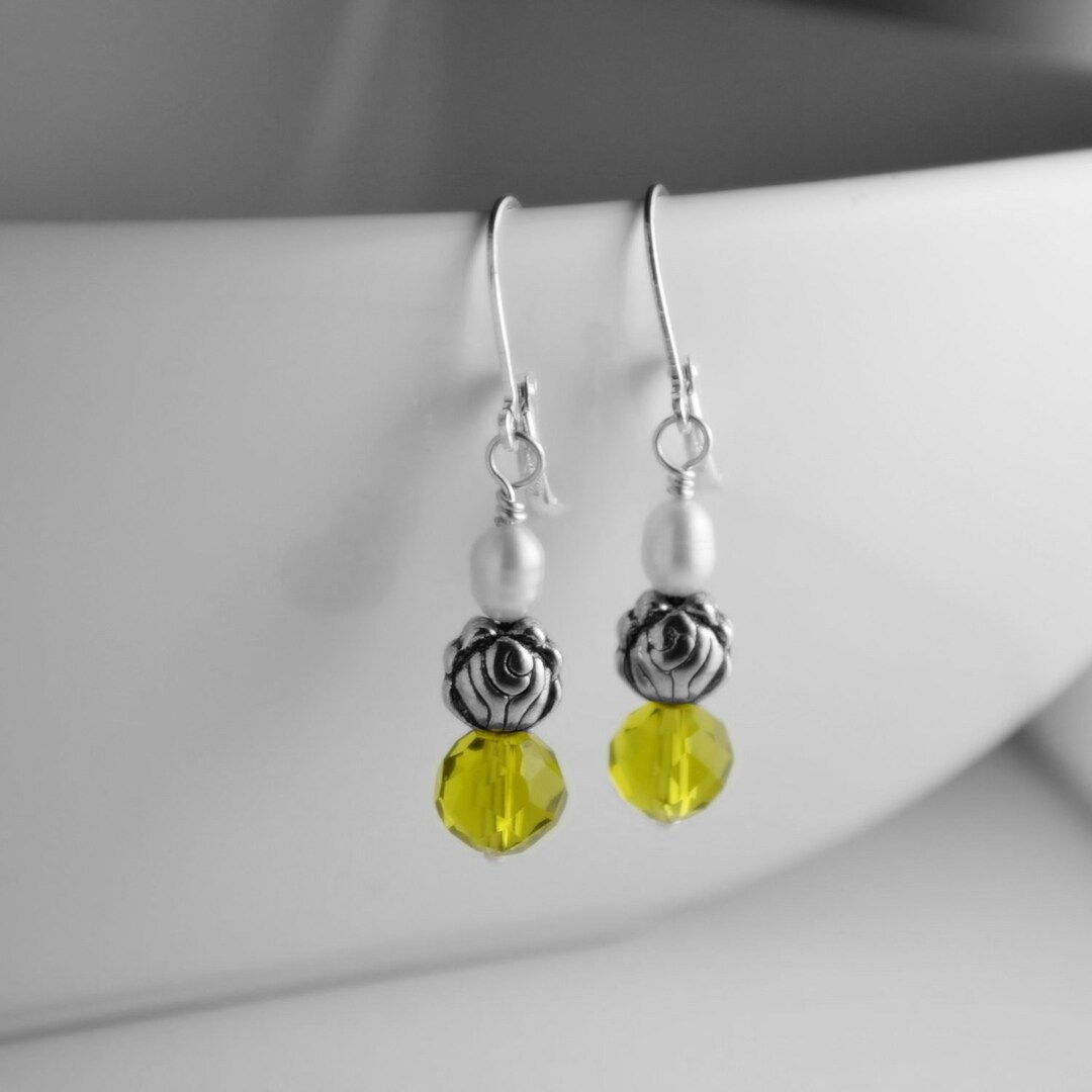 GREEN EARRINGS, Green Jewelry, Gift Ideas, Birthday, Weddings, Green Crystals, Animal Rescue ...