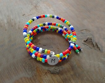 Wire Wrap Bracelet - Made in USA - Animal Rescue - ilovemydogjewelry - Stamped Jewelry - Multi Color Jewelry - Fun Jewelry - Unique Styles