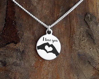I Love You Necklace, Heart Hands, Charitable Gifts, Special Gift, Necklace, Jewelry, Etsy, ilovemydogjewelry, Happy Hands, Valentines gifts