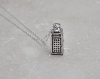 Tardis Necklace, Police Box Necklace, Fantasy Sci Fi, Geekery, Time Machine, Doctor Who, Geek Gift, Nerd Gift, Free Bead, Free Pearl