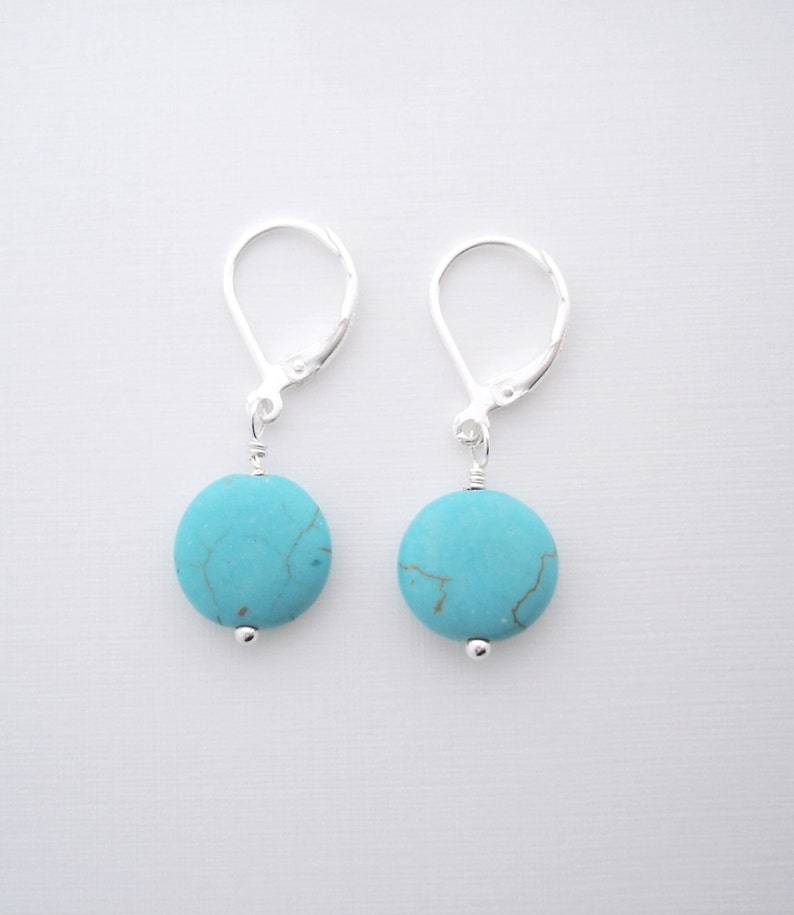 Best Friend Gift, Birthday Gift For Wife, Shower Gift For Sister, Turquoise Earrings, Lightweight Jewelry, Animal Rescue, Turquoise image 1