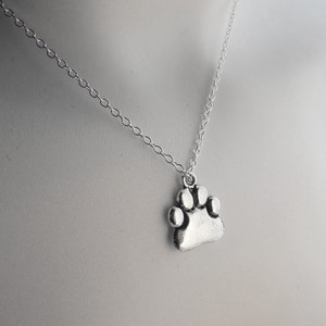 SILVER PAW NECKLACE, animal lover gift, dog lover gift, cat lover necklace, thoughtful gift, pet lover gift, Gift Wrapped, charity