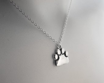 SILVER PAW NECKLACE, animal lover gift, dog lover gift, cat lover necklace, thoughtful gift, pet lover gift, Gift Wrapped, charity