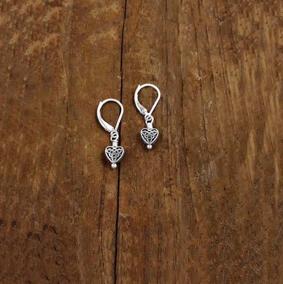 TINY CELTIC HEART Earrings Celtic Knot Jewelry Irish Gift - Etsy