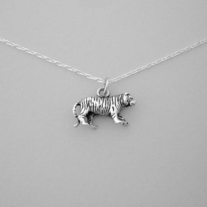 Silver Tiger Pendant Necklace: Animal Lover Gift