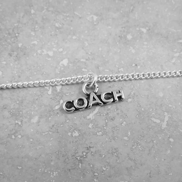 Coach Necklace, Sports Charms, Sports Jewelry, Word Charms, Inspirational Gift, Gifts for Coaches, Jewelry, Necklaces, Animal Rescue