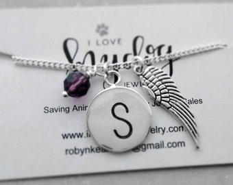 ANGEL WING NECKLACE, Jewelry, Necklaces, Angel Wing Necklace, Religious Jewelry, In Memory Jewelry, Remembrance Jewelry, Under 50 Dollars