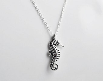 Seahorse Necklace – Silver Animal Charm, Beach Jewelry