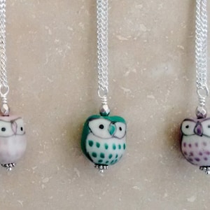OWL LOVER GIFT, Owl Necklace, Personalized Gift, Animal Rescue, Girl Friend Gifts, Birthday Gift, For Girls, Porcelain Jewelry, Wise Owl