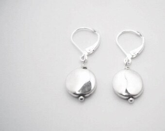 WEDDING JEWELRY - simple earrings, lever-back, nickel free, silver dots, under 20 dollars, gift for women, jewelry sets, gift sets