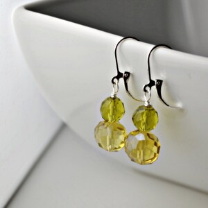 LEMON LIME EARRINGS, Green Earrings, Yellow Earrings, Summer Jewelry, Wedding Jewelry, Silver Lever-back Earrings, Affordable Jewelry