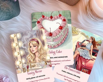 Cherry Americana Oracle Deck - Cartes Oracle féminines, Amour de soi et intuition, affirmations, cadeau spirituel vintage pour femme
