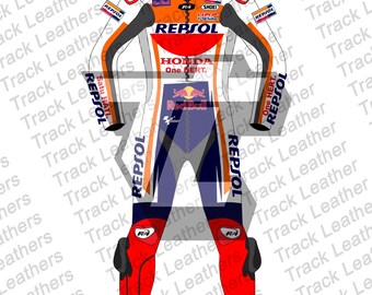 カスタム マルク・マルケス MotoGP レザー レーシングスーツ：ホンダ