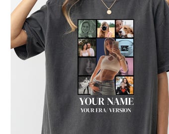 Custom Eras Tour Shirt: Personalized Photo Collage Vintage Tee