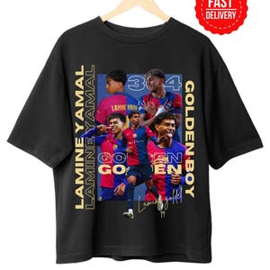 Lamine Yamal Football Shirt, Spain Soccer Tee, Young Star FC Barcelona T-Shirt, Euro 2024 Fan Gift, Teen Soccer Player Graphic Tee
