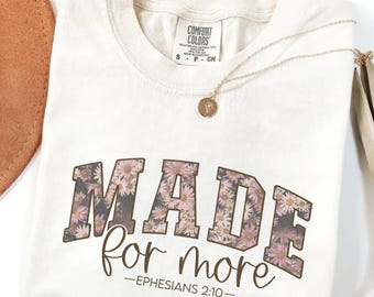 Camisa con versículo bíblico Comfort Colors®, linda camisa cristiana para mujer, camisa de Jesús