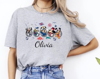 Custom Disney Mickey And Co Cruise Shirt, Mickey And Minnie Cruising T-shirt, Disney Family Trip Tee, Disney Couples Matching Cruise Shirt