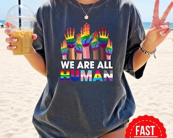 LGBTQ+ Pride Shirt - Rainbow Pride Tee, Equality, Human Rights & Trans Pride Clothing