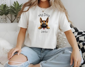 Custom Pet Portrait T-shirt: Funny Dog Lover Gift, Comfort Colors