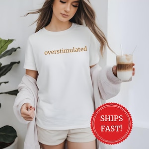 Comfort Colors® Overstimulated Shirt, Funny Introvert Tee, Gen Z Shirt, Sarcastic Graphic Tee, Mental Health Humor Tee, Funny Trendy Shirt