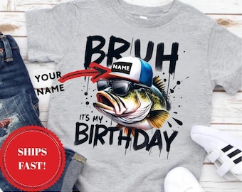 Camiseta divertida de cumpleaños de pesca: regalo de camiseta de lubina