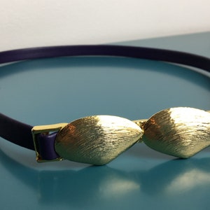 Vintage Purple Gold Sea Shell Clasp Belt