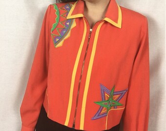 Turquoise and Silver Studs Nancy Bolen Jacket /& Skirt Size Modern Medium Deadstock NWT 80s 90s Western Style Outfit