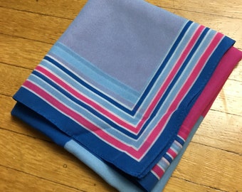 Vintage Pink and Blue Square Scarf