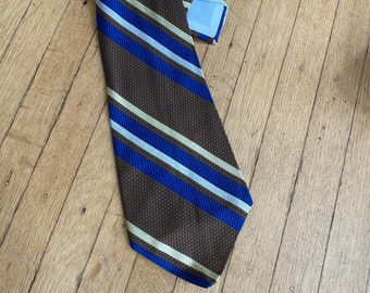 Vintage Sears Blue and Brown Striped Necktie